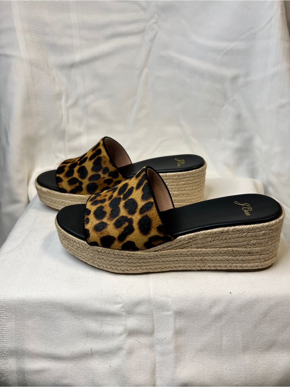 NIB J. Crew Seville Leopard Print Platform Espadrille Wedge Sandal. Women’s 7